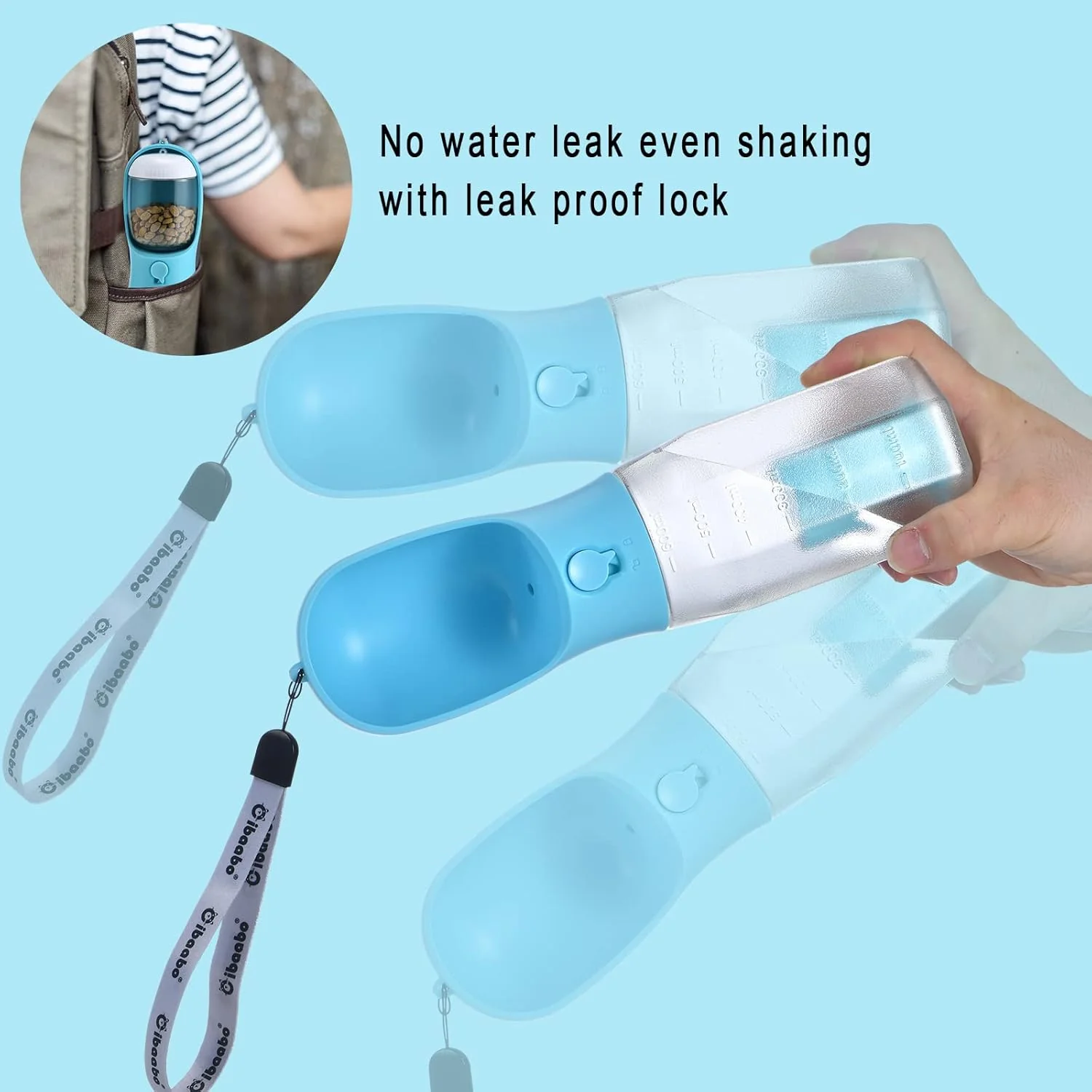 Dog Water Bottle With Food Container - Image 2