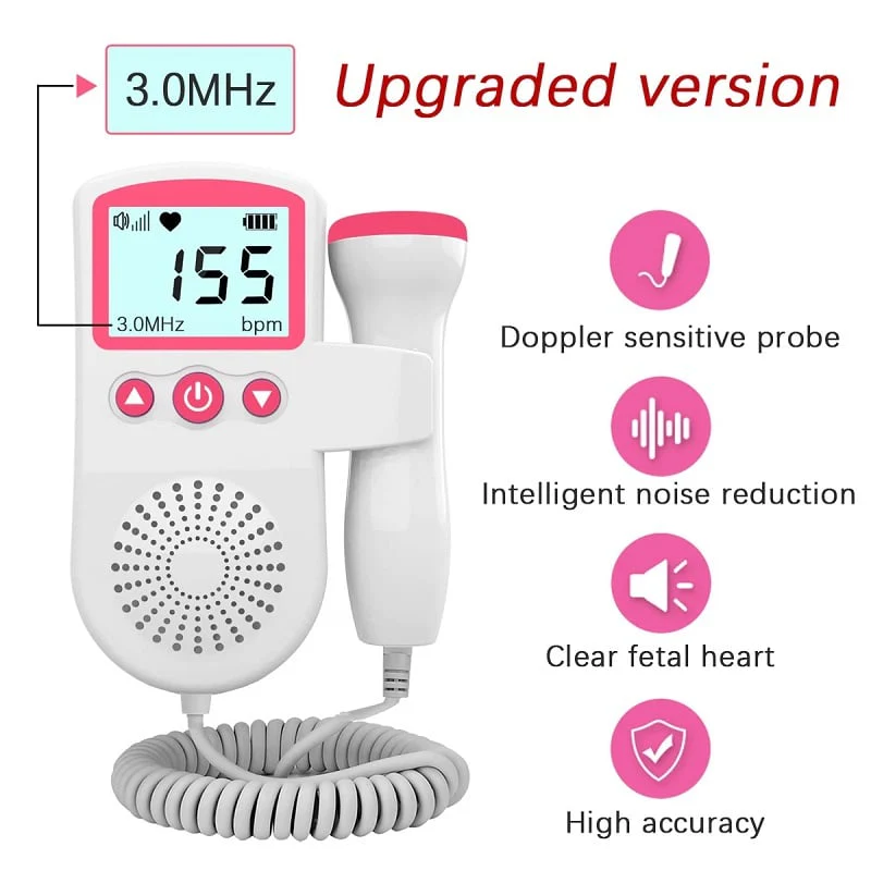 Fetal Doppler Heart Rate Monitor Home Pregnancy Baby Fetal Heart Rate Sound Detector - Image 2