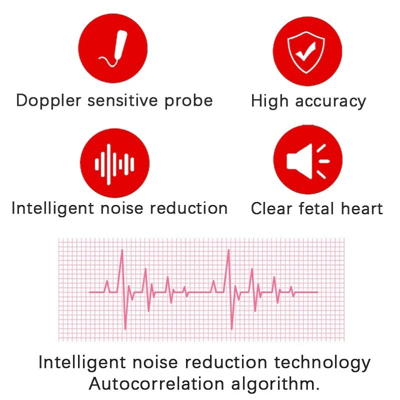 Fetal Doppler Heart Rate Monitor Home Pregnancy Baby Fetal Heart Rate Sound Detector - Image 5