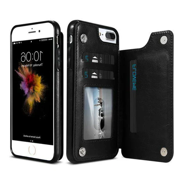 Luxury Leather Wallet Case For iPhone