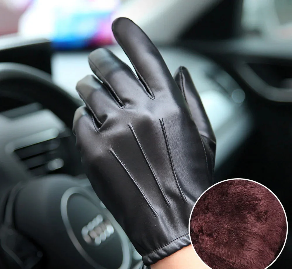 Men's Touch Screen Leather Driving Gloves - Image 5