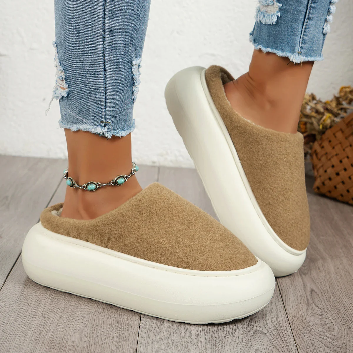 Warm Plush Indoor Winter Slippers for Women